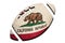 Rugby ball California state flag. California flag background Rug