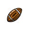Rugby ball doodle icon, vector illustration