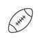 Rugby ball icon vector. Outline american football ball. Line sport symbol.