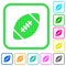 Rugby ball vivid colored flat icons icons