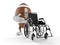 Rugby character with wheelchair