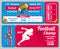 Rugby, football sports ticket card vector retro design