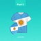 Rugby jersey of Argentina team with flag of Argentina