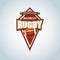 Rugby Logo, American Logo Sport. Vector rugby league logo with ball. Sport badge for tournament championship or league.