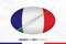 Rugby match between France and Italy, concept for rugby tournament