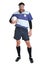 Rugby player cut out on white