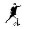 Rugby player kick ball, vector silhouette