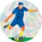 Rugby Player Kicking Ball Circle Low Polygon