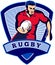 Rugby player running ball