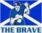 Rugby player scotland flag brave