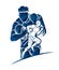 Rugby players cartoon sport graphic