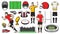 Rugby sport vector icons. American football signs