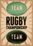 Rugby typographical vintage grunge style poster. Retro illustration.