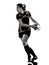 Rugby woman player silhouette