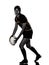 Rugby woman player silhouette