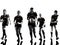 Rugby women players team silhouette