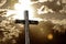 Rugged Cross, Bright Sun and Clouds (sepia)