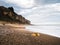 Rugged dramatic coastline with blue seas and cliff faces