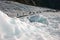 Rugged glacier ice chunks on mountain