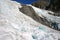 Rugged glacier ice on mountain slope