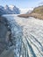 Rugged Glacier in Iceland Aerial View Showing Deep Crevices