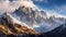 Rugged mountain vista in the alps