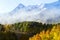 Rugged San Juans Covered in Snow and and Golden Aspen in Colorado