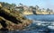 Rugged shoreline and cliff side homes in South Laguna Beach, California