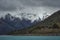 Rugged snow covered mountain peaks, Argentina