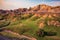 Rugged terrain in the Badlands National Park