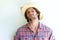 Rugged young man wearing cowboy hat