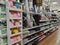 Rugs on the shelves of a home goods store