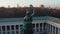 Ruhmeshalle and Bavaria Monument Statue of Woman and a Lion in Munich, Germany Oktoberfest Theresienwiese, Aerial Close