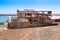 Ruin of ancient salt extraction factory in Pedra Lume near Salinas in Sal Cape Verde