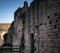 Ruin of old curtain wall at Newcastle Castle Keep, England