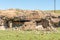 Ruin of a shelter, built underneath a rock overhang