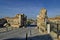 Ruin of Western fortification wall and entrance in ancient city Nessebar or Mesembria on the Black Sea coast