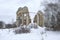 Ruined ancient Trinity Church. Leningrad region, Russia