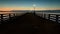 The ruined Berkeley Pier in the blue hour