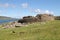 Ruined Broch of Gurness Iron Age tower, Orkney, Scotland