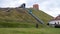 Ruined Castle complex on the hill in the historical center of the old town of Vilnius, Lithuania