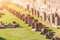 Ruined columns ancient Hippodrome of Domitian in Rome, Italy