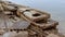 Ruined concrete sheets on the coast of the baltic sea