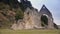 Ruined exterior of priory of Beaumont le Roger, Normandy France