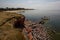 Ruined fortification on Baltic sea coast near Baltiysk Pilau.