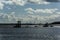 The ruined framework of the Eastham dock. River mersey Liverpool and Wirral UK