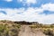 Ruined ghost town mining buildings in Mandalay Spring Nevada