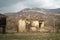 Ruined house devastated traditional serbian home in village collapsed and abounded with no people - rural scene depopulation