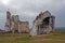 Ruined medieval castle with tower in Mirow