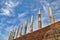 Ruined Pillars of Roman forum in Rome